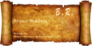 Brosz Rubina névjegykártya